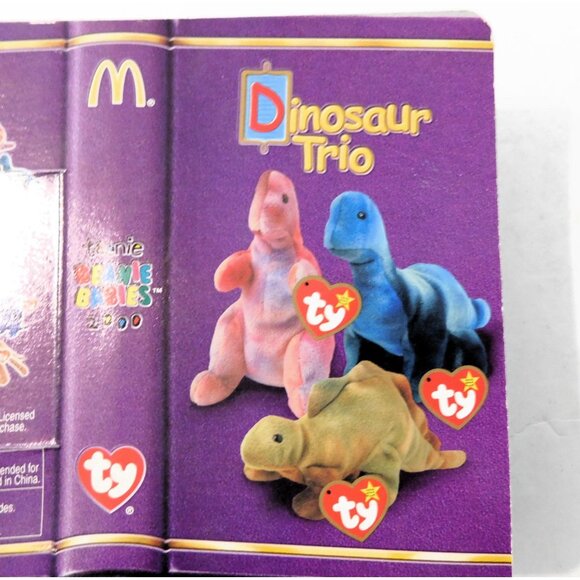 Ty McDonalds Teeny Beanie Babies 2000 Dinosaur Set Steg Rex - Picture 7 of 8